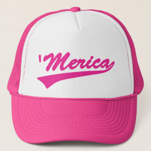 'Merica Swoosh-Fernlastfahrer-Hut (Rosa) Truckerkappe