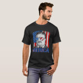 Merica Teddy Roosevelt 4. Juli America Flag Patri T-Shirt (Vorne ganz)