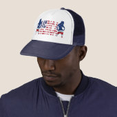 Merica Text mit Flagge u. Mädchen Truckerkappe (Beispiel)