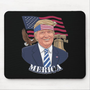 Merica Trump 4. Juli Amerikanische Flagge Donald T Mousepad