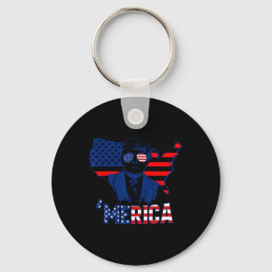 Merica Trump 4. Juli Trump American Flag Men W Schlüsselanhänger