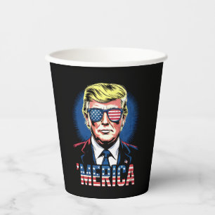 Merica Trump 4. Juli US Vintage Retro Pappbecher