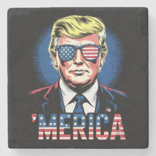 Merica Trump 4. Juli US Vintage Retro Steinuntersetzer