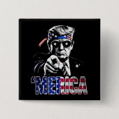 Merica Trump American Flag USA Button (Vorderseite)