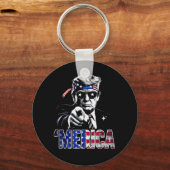 Merica Trump American Flag USA Schlüsselanhänger (Vorderseite)
