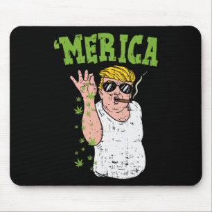Merica Trump Bae Rauchen Weed Funny Stoner Geschen Mousepad