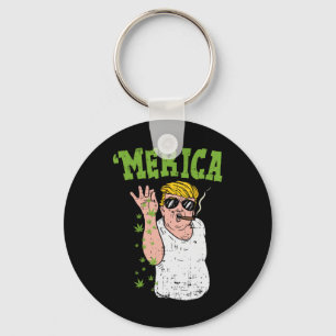 Merica Trump Bae Rauchen Weed Funny Stoner Geschen Schlüsselanhänger