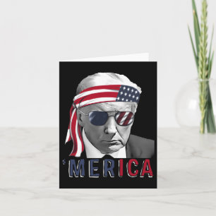 Merica Trump Frohes 4. Juli Trump Amerikanische Fl Karte