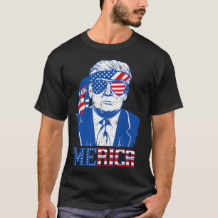 Merica Trump Frohes 4. Juli Trump Amerikanische Fl T-Shirt