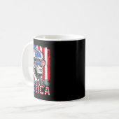 Merica Trump glücklich 4. Juli Funny American Flag Kaffeetasse (Vorderseite Links)