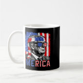 Merica Trump glücklich 4. Juli Funny American Flag Kaffeetasse (Links)