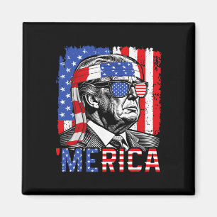 Merica Trump glücklich 4. Juli Funny American Flag Magnet