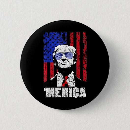 Merica Trump glücklich über den 4. Juli Trump - Am Button (Vorderseite)