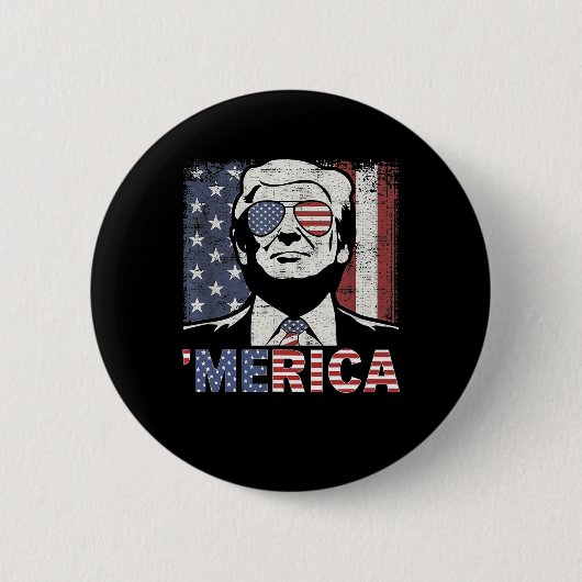 Merica Trump glücklich über den 4. Juli Trump - Am Button (Vorderseite)