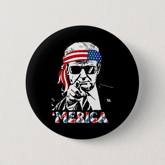 Merica Trump glücklich über den 4. Juli Trump - Am Button (Vorderseite)