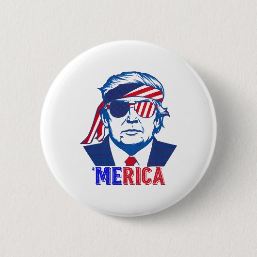 Merica Trump glücklich über den 4. Juli Trump - Am Button (Vorderseite)