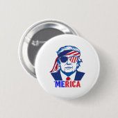 Merica Trump glücklich über den 4. Juli Trump - Am Button (Vorne & Hinten)