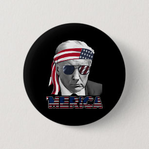 Merica Trump glücklich über den 4. Juli Trump - Am Button