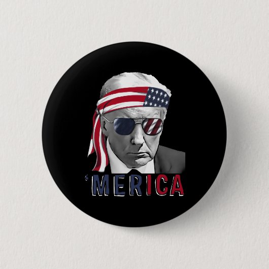 Merica Trump glücklich über den 4. Juli Trump - Am Button (Vorderseite)