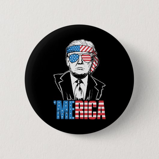 Merica Trump glücklich über den 4. Juli Trump - Am Button (Vorderseite)