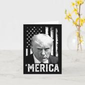 Merica Trump glücklich über den 4. Juli Trump - Am Karte (Gelbe Blume)