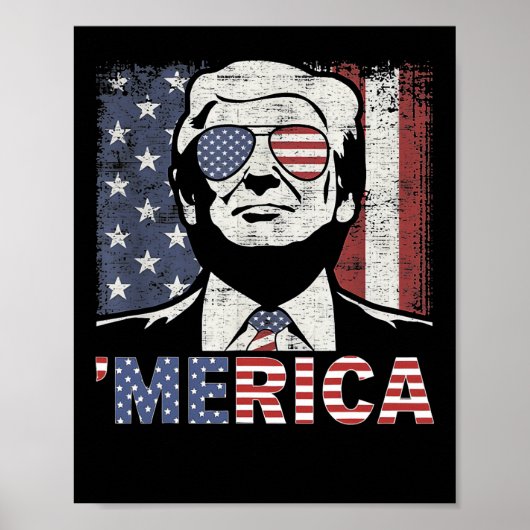 Merica Trump glücklich über den 4. Juli Trump - Am Poster (Vorne)