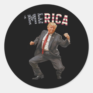 Merica Trump glücklich über den 4. Juli Trump - Am Runder Aufkleber