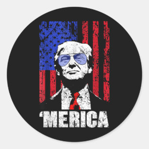 Merica Trump glücklich über den 4. Juli Trump - Am Runder Aufkleber