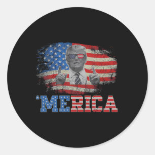 Merica Trump glücklich über den 4. Juli Trump - Am Runder Aufkleber