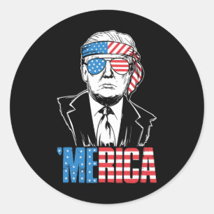 Merica Trump glücklich über den 4. Juli Trump - Am Runder Aufkleber