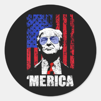 Merica Trump glücklich über den 4. Juli Trump - Am Runder Aufkleber