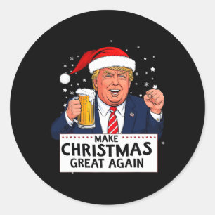Merica Trump macht Weihnachten wieder großartig Runder Aufkleber