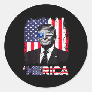 Merica Trump macht Weihnachten wieder großartig, U Runder Aufkleber