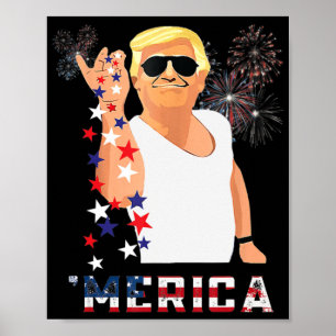 Merica Trump Outfits Don Betrunken Donald Betrunke Poster