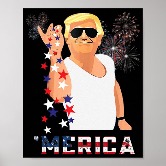 Merica Trump Outfits Don Betrunken Donald Betrunke Poster (Vorne)