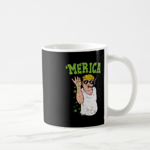 Merica Trump raucht Gras Lustiges Stoner-Geschenk Kaffeetasse