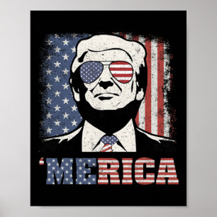 Merica Trump-Shirt Lustiges Trump 4. Juli Amerika Poster