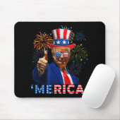 Merica Trump Sungles 4. Juli Funny Beer Drinki Mousepad (Mit Mouse)