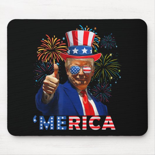 Merica Trump Sungles 4. Juli Funny Beer Drinki Mousepad (Vorne)