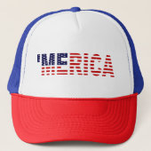 "MERICA U.S Flag Trucker Hat Truckerkappe (Vorderseite)
