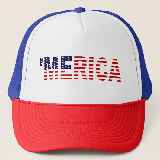 "MERICA U.S Flag Trucker Hat Truckerkappe (Vorderseite)