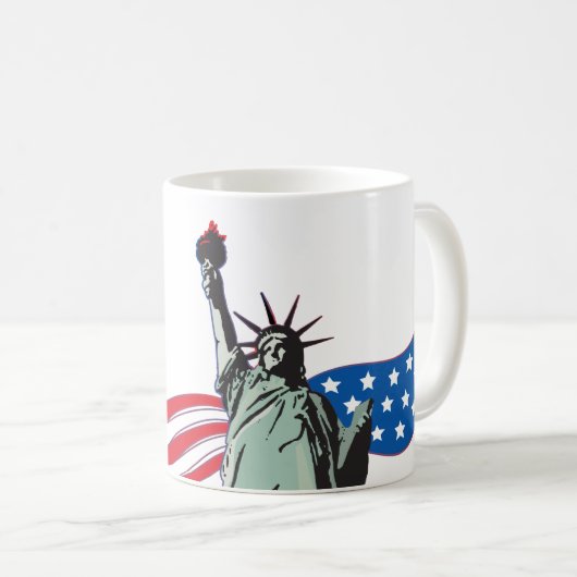 "Merica und Freiheitsstatue Kaffeetasse (VorderseiteRechts)