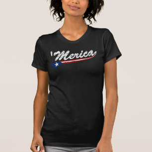 'Merica US Flaggen-Art-(beunruhigt) T - Shirt