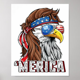 Merica USA American Flag Patriotic 4. Juli Byl Poster