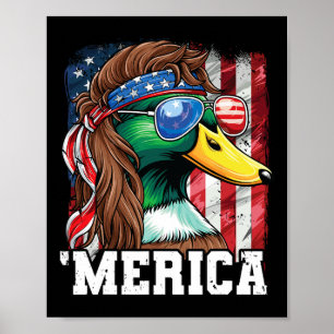 Merica USA American Flag Patriotic 4. Juli Duc Poster