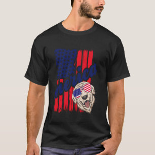 Merica USA Amerika Hund trägt amerikanischen Flagg T-Shirt