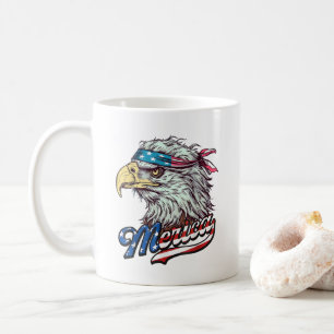 Merica USA amerikanische Flagge Bald Eagle Patriot Kaffeetasse