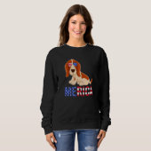 Merica Usa Flag Basset Hound Hunde Sonnenbrille 4. Sweatshirt (Vorne ganz)