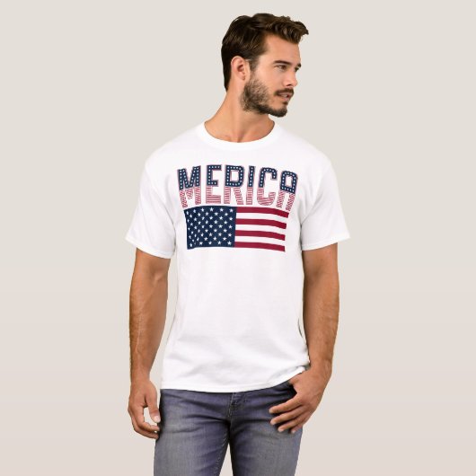 Merica USA Flag Independence Day 4. Juli T-Shirt (Vorne ganz)