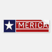 MERICA - USA-Flaggen-Form Customizeable Text Autoaufkleber (Vorne)